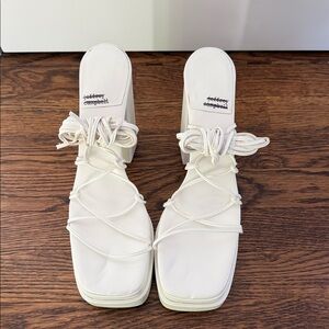 Jeffrey Campbell White Lace-Up Heels